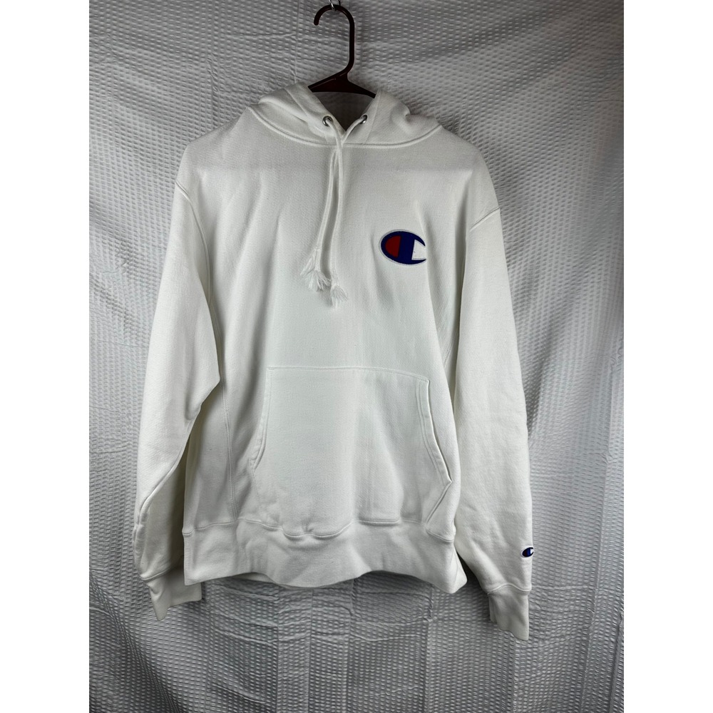 Champion Reverse‎ Weave Hoodie White – Men's Medium – Big C Logo